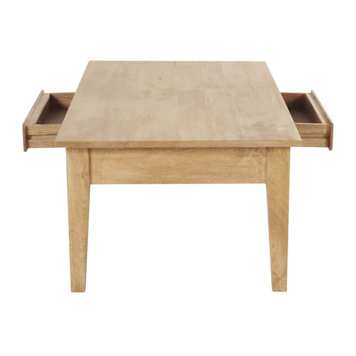 Recycled Mango Wood Coffee Table with 2 Drawers Cezanne – image 4