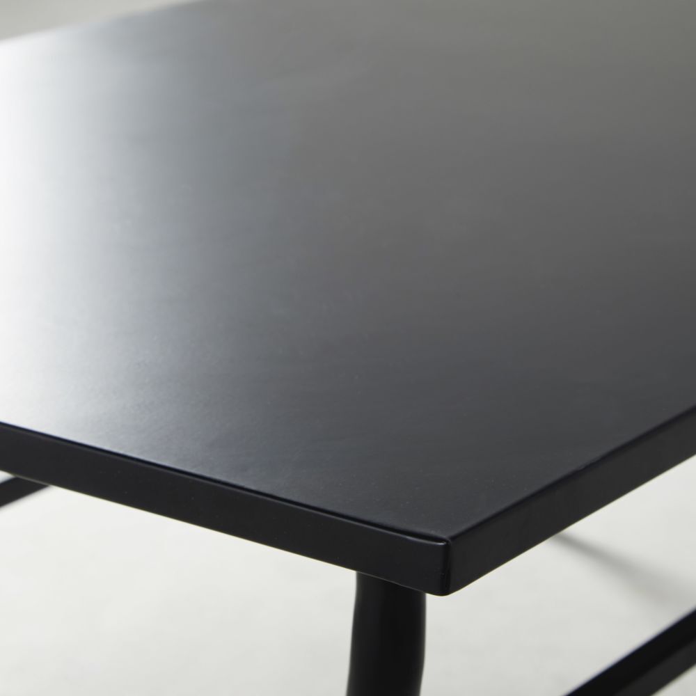 Garden coffee table in black wrought iron and black metal – image 3