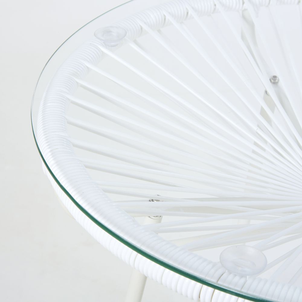 White Resin and Glass Garden Coffee Table – image 3