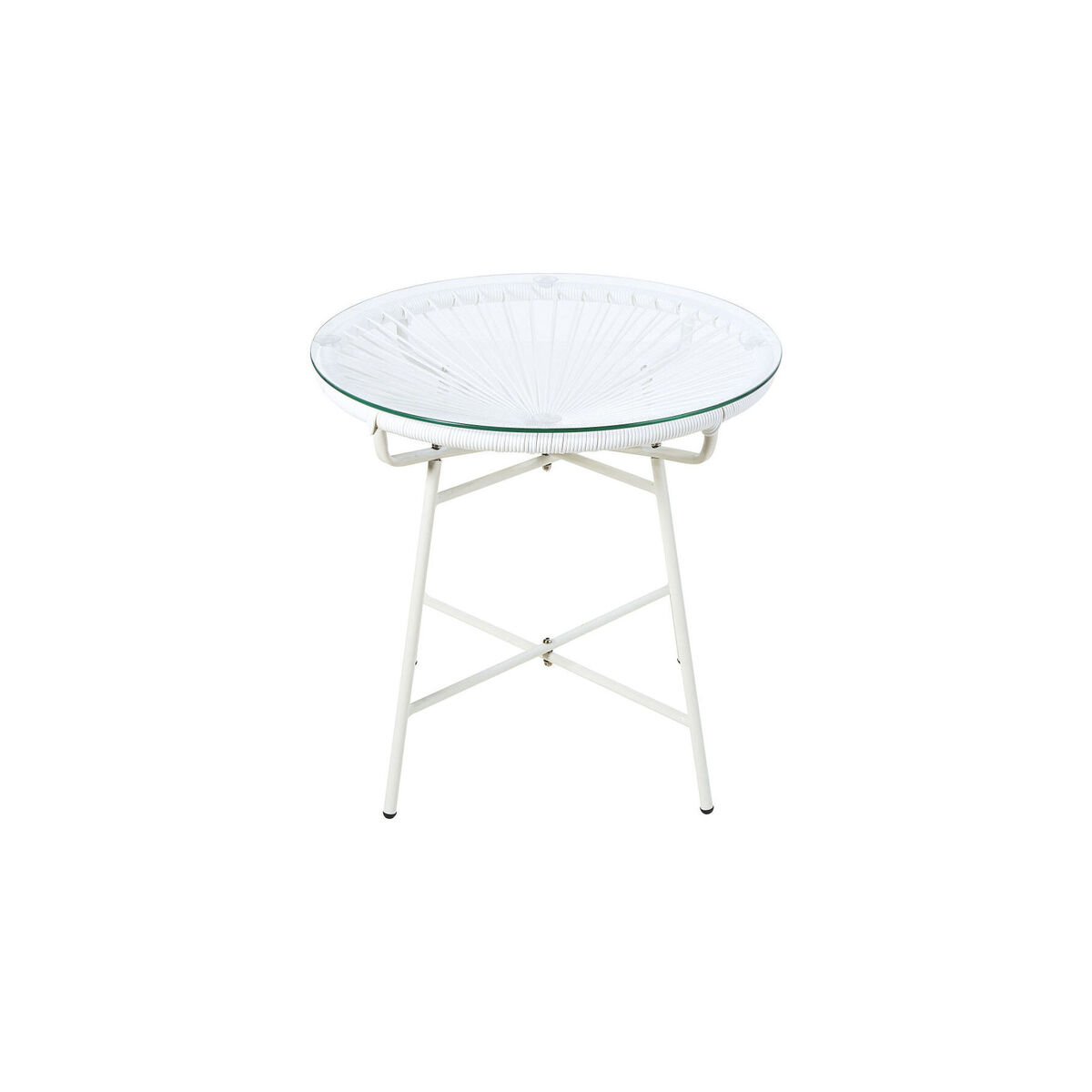 White Resin and Glass Garden Coffee Table – image 2