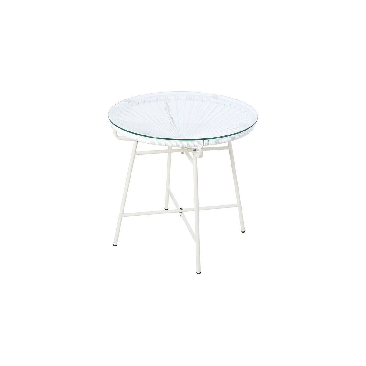 White Resin and Glass Garden Coffee Table – image 1