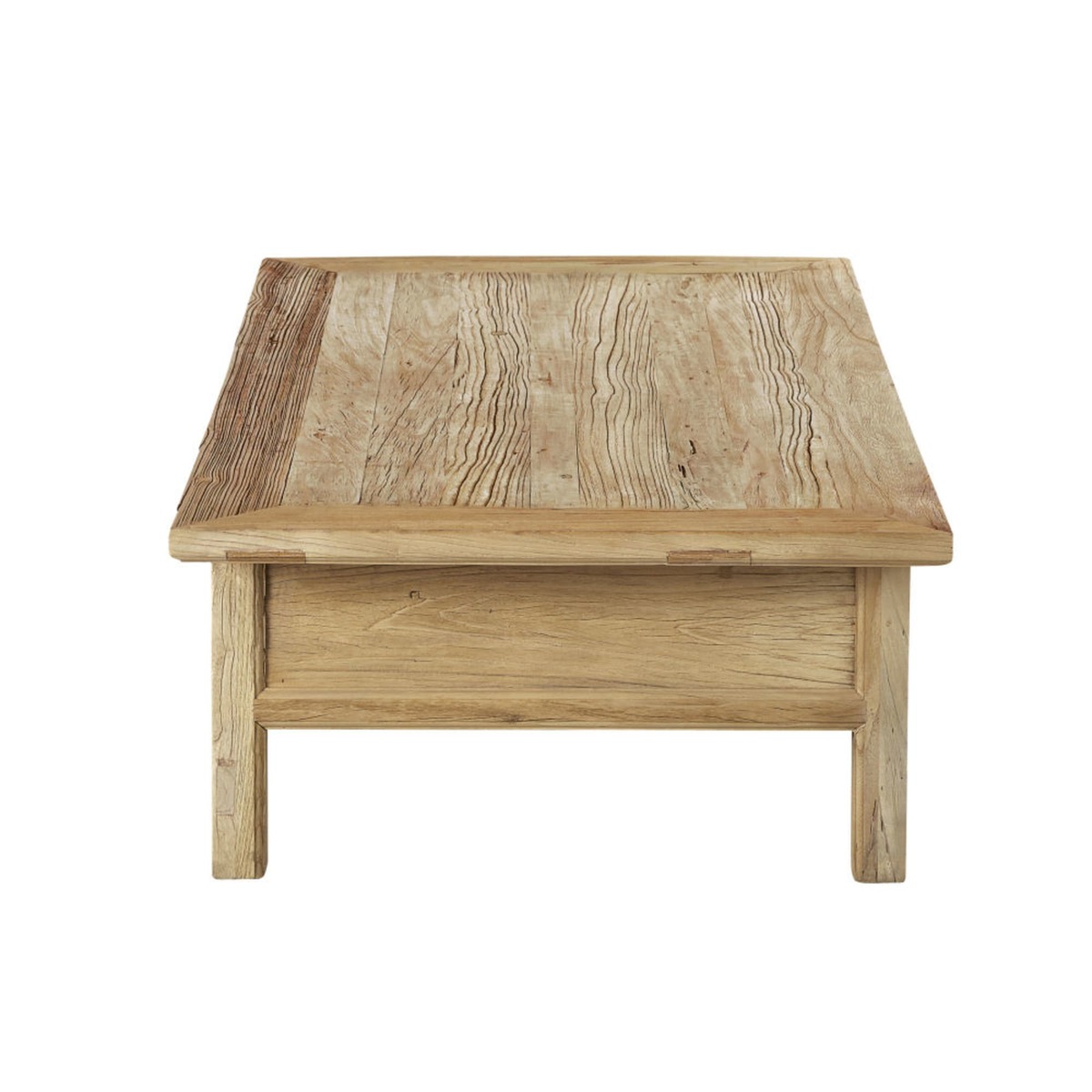 Recycled Elm Coffee Table with 2 Doors and 2 Drawers Yumi – image 2