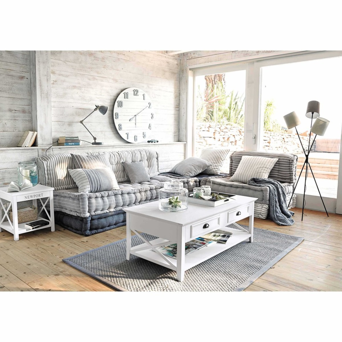 Wooden coffee table, white W 120cm Newport – image 2