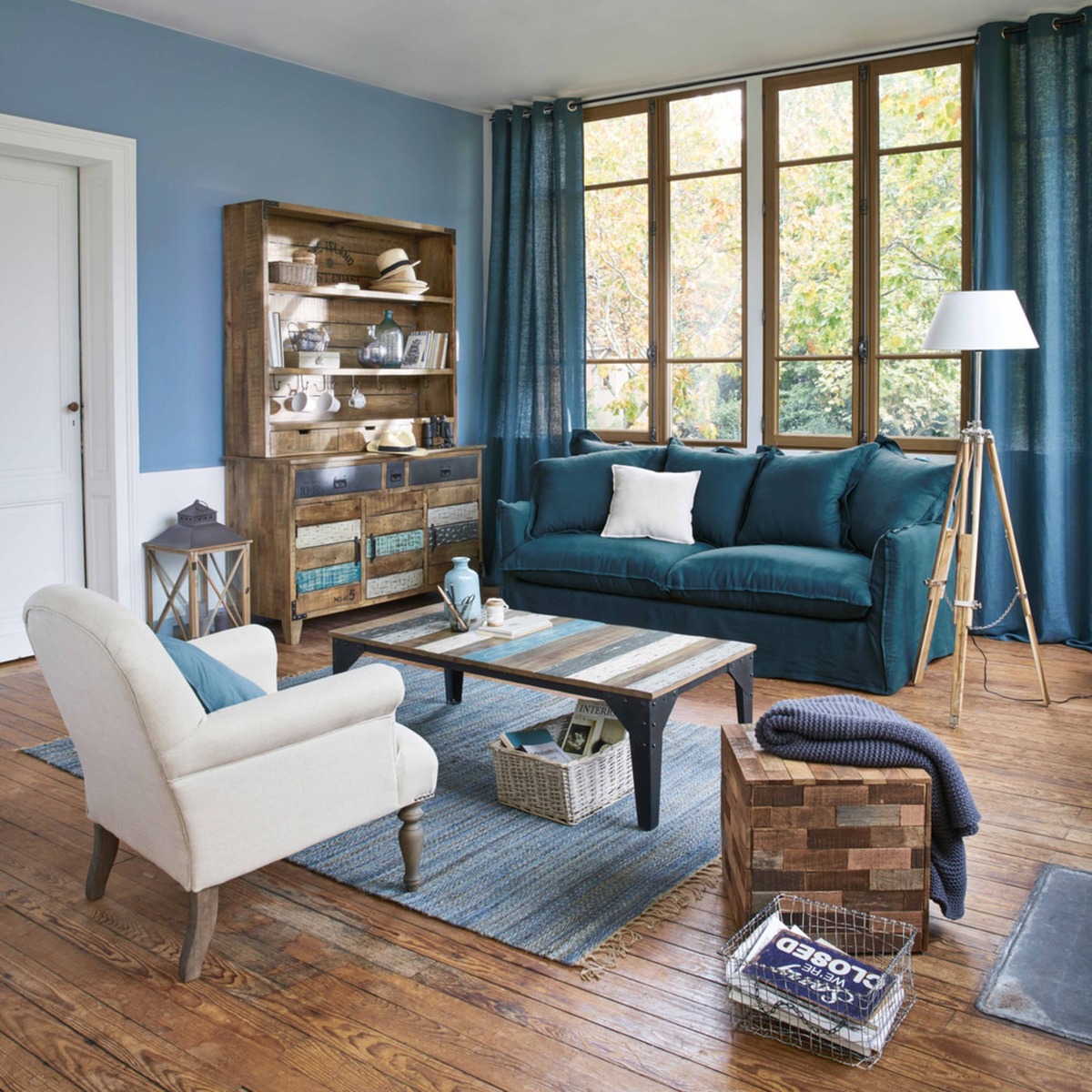 Mango wood and metal coffee table W 130cm Sailor – image 4