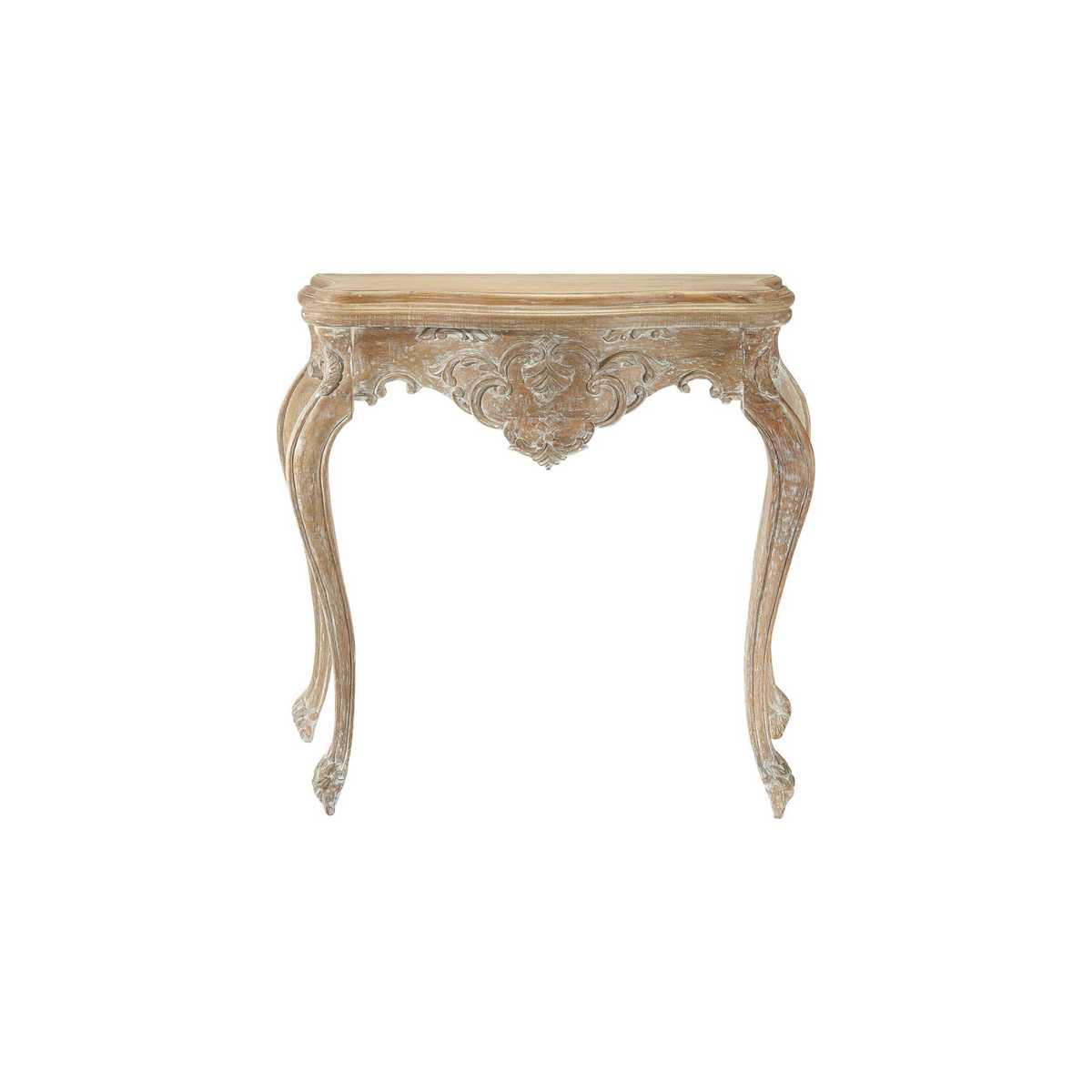 Whitewashed mango wood console table in distressed finish W 86cm Neuilly – image 1