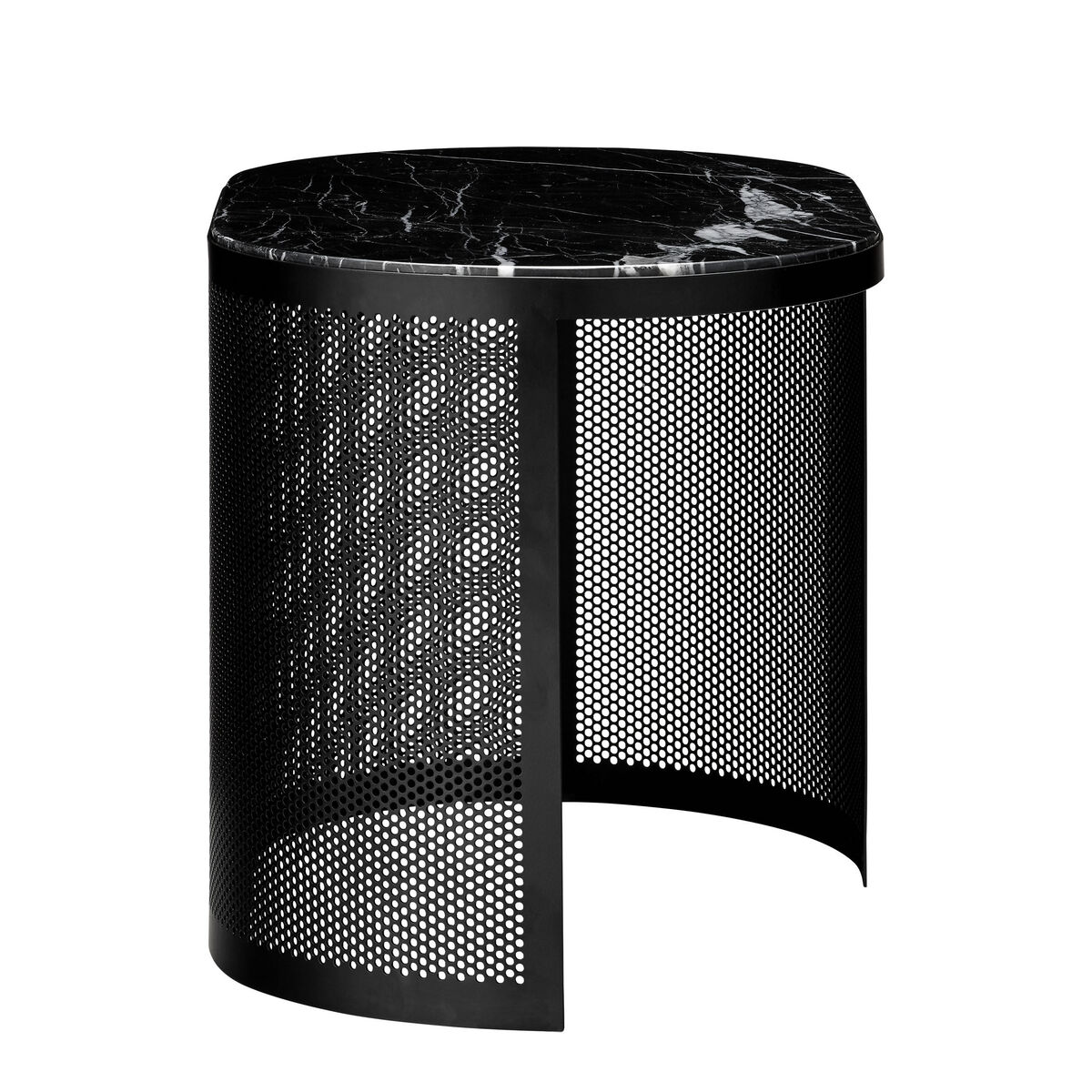 Pausillus Medium Coffee table - / Perforated metal & marble by AYTM Black – image 4