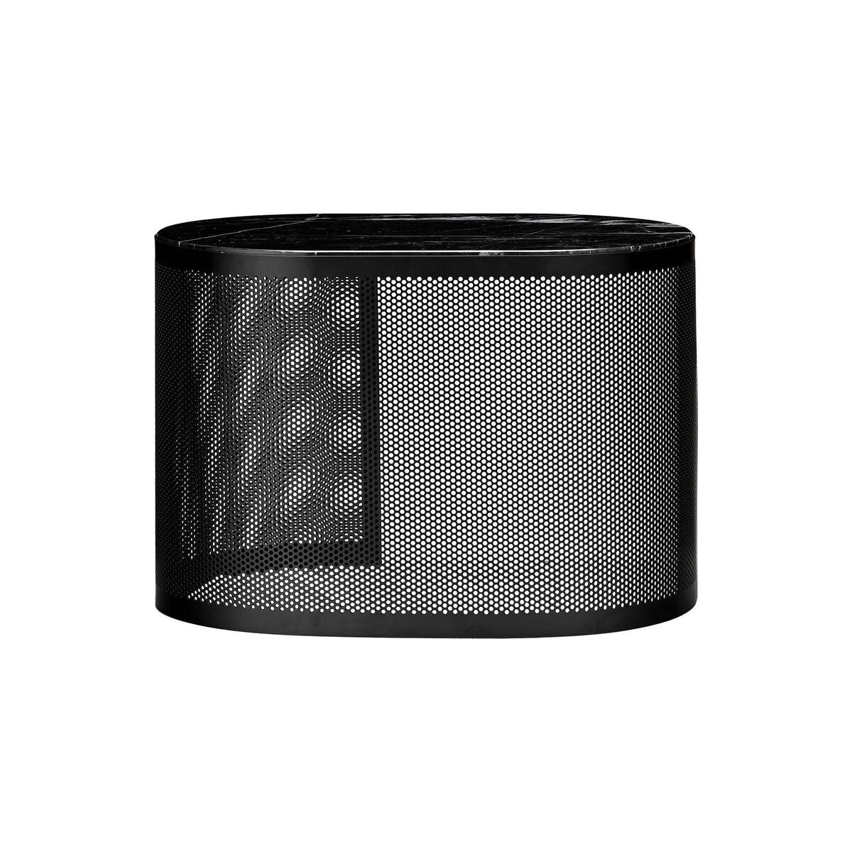 Pausillus Medium Coffee table - / Perforated metal & marble by AYTM Black – image 2
