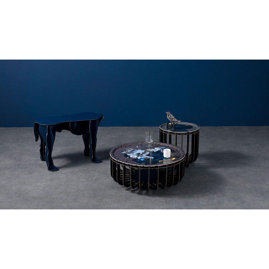 Medusa Large Coffee table - / Ø 65 x H 27 cm - Detachable top by Ibride Grey – image 4
