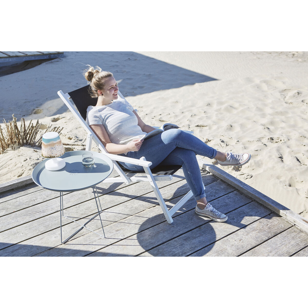 Plat-o Coffee table - / Detachable top - Ø 56 x H 46 cm by Fatboy Grey – image 3