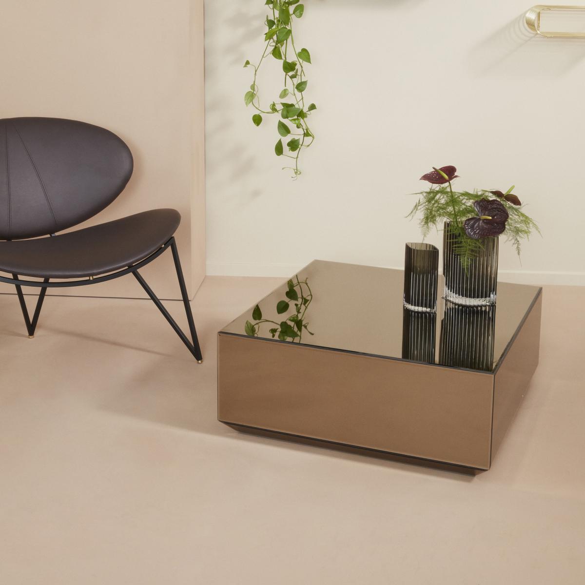 Speculum Coffee table glass brown / Mirror - 80 x 80 x H 32 cm - AYTM – image 2