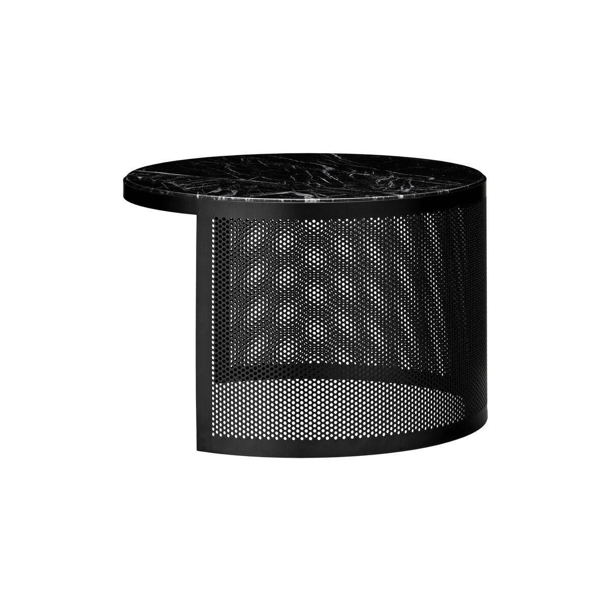 Pausillus Small Coffee table - / Perforated metal & marble by AYTM Black – image 2