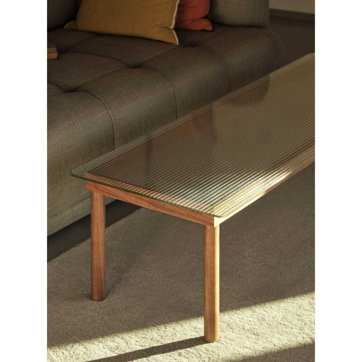 Kofi Coffee table - / 140 x 50 cm - Glass & wood by Hay Natural wood – image 2