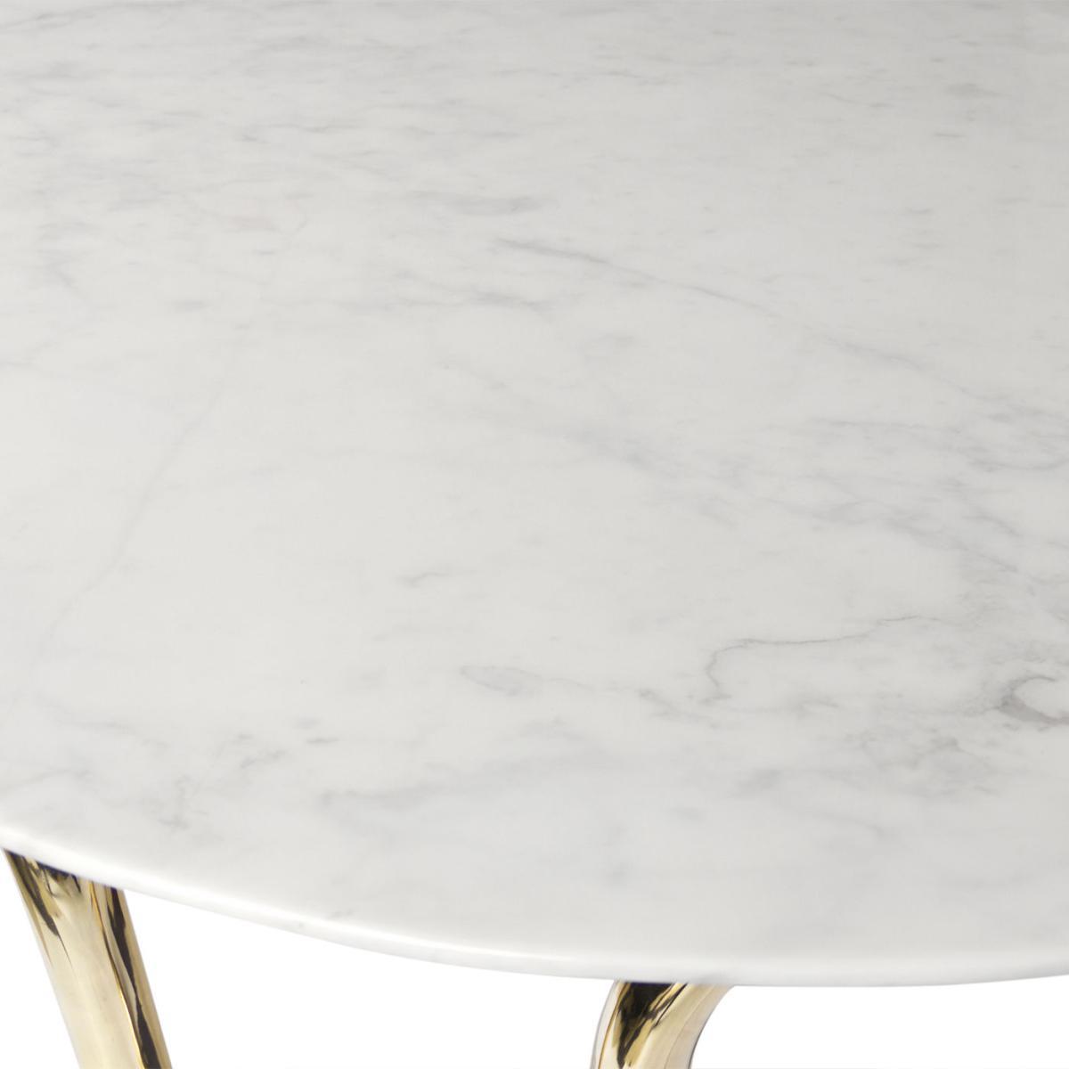 Scalinatella Cocktail Coffee table - / Marble and brass - Ø 100 cm by Jonathan Adler White/Gold/Metal – image 2