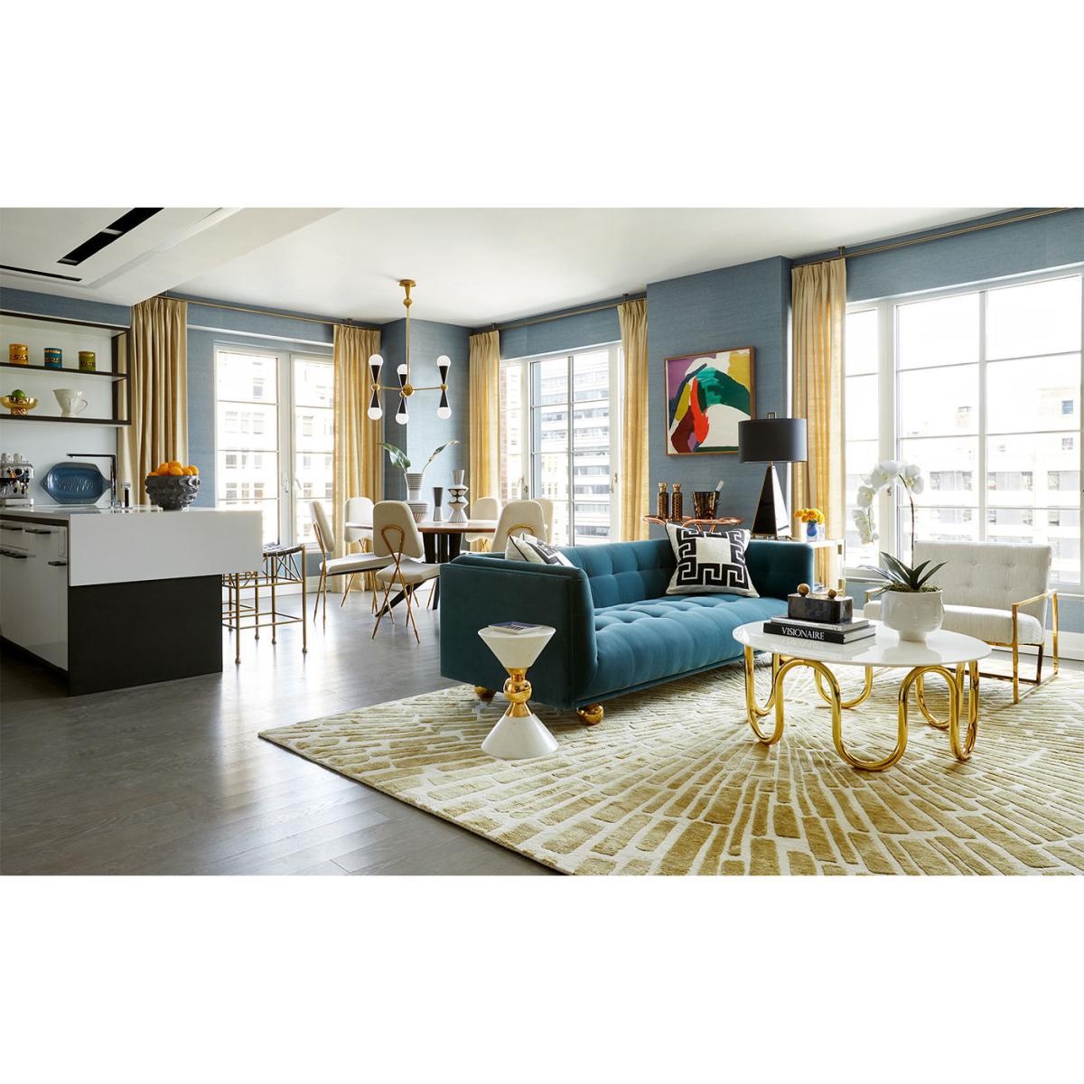 Scalinatella Cocktail Coffee table - / Marble and brass - Ø 100 cm by Jonathan Adler White/Gold/Metal – image 7
