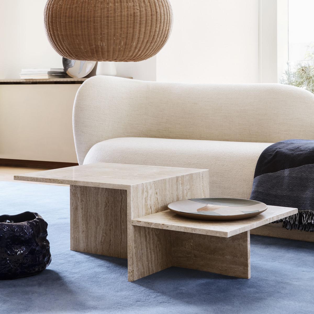 Distinct Coffee table stone beige / Travertine - 100 x 55 x H 35 cm - Ferm Living – image 2