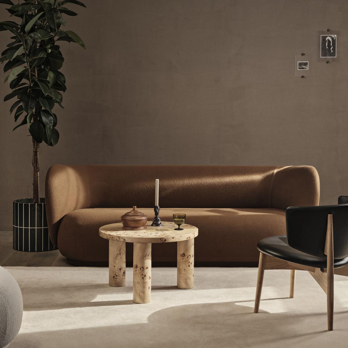 Coffee table Post Small wood / Ø 65 x H 41 cm - FSC-certified brushwood - Ferm Living – image 2
