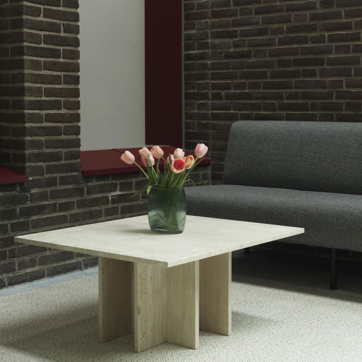 Edge Large Coffee table stone beige / Travertine - 80 x 80 x H 40 cm - Normann Copenhagen – image 3