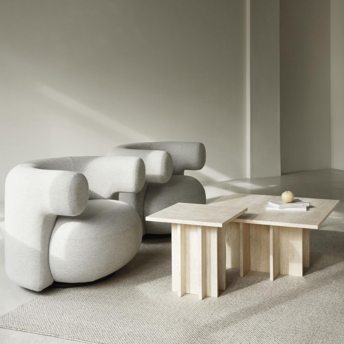 Edge Large Coffee table stone beige / Travertine - 80 x 80 x H 40 cm - Normann Copenhagen – image 4