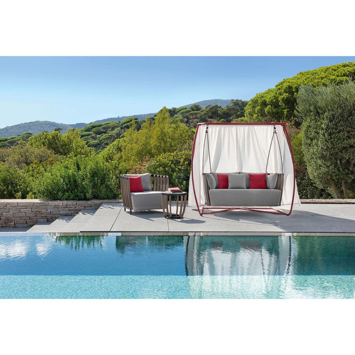 Swing Small Coffee table - / 50 x 50cm by Ethimo Natural wood – image 5