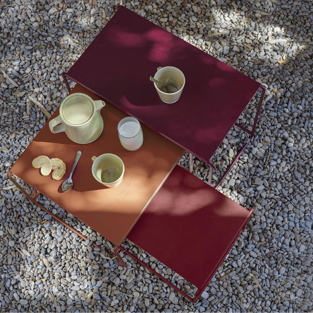 Oulala Nested tables metal multicoloured / Set of 3 - 55 x 30 x H 40 cm - Fermob – image 3
