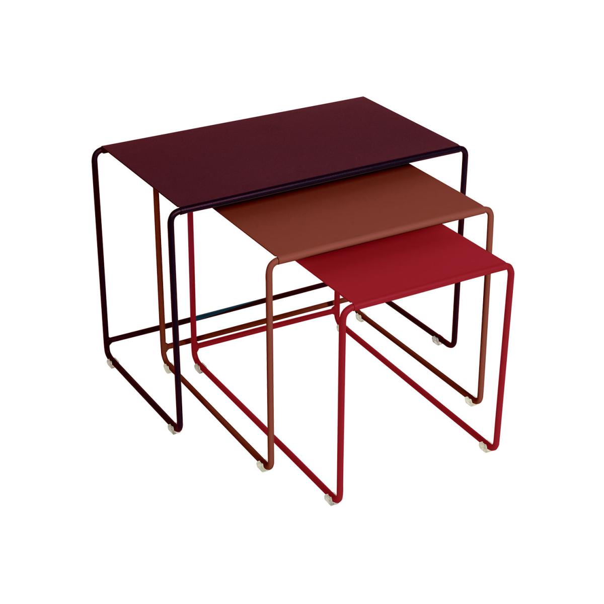 Oulala Nested tables metal multicoloured / Set of 3 - 55 x 30 x H 40 cm - Fermob – image 1