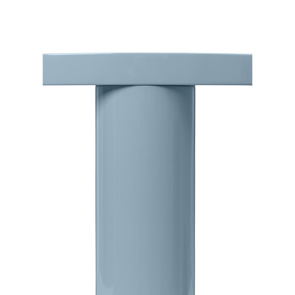 Post Coffee table - / Ø 65 x H 41.4 cm - Lacquered MDF by Ferm Living Blue – image 2