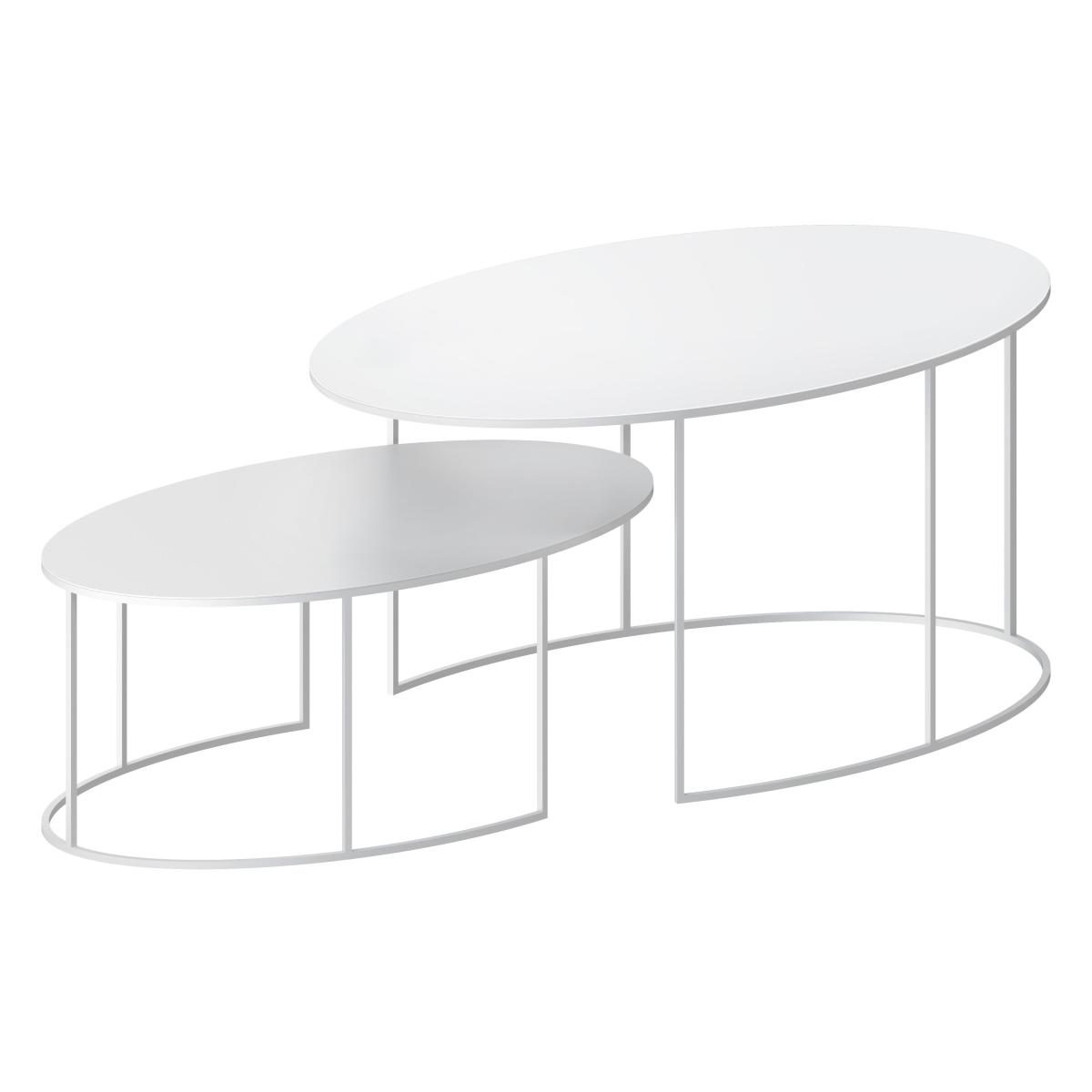 Slim Irony Coffee table metal white Oval / 86 x 54 x H 31 cm - Zeus – image 2