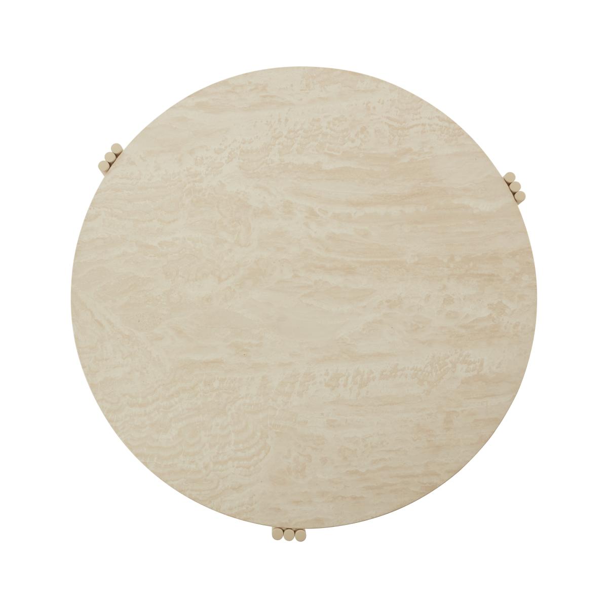 Tribus Coffee table stone beige / Ø 80 x H 45 cm - Travertine - AYTM – image 2