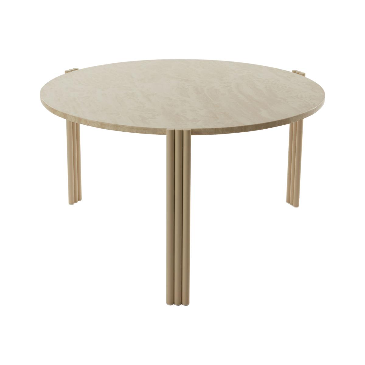 Tribus Coffee table stone beige / Ø 80 x H 45 cm - Travertine - AYTM – image 1