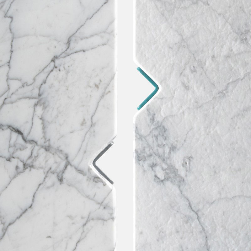 Quattro Cantoni Coffee table - / Marble & steel - 130 x 60 cm by Objekto White/Grey – image 3