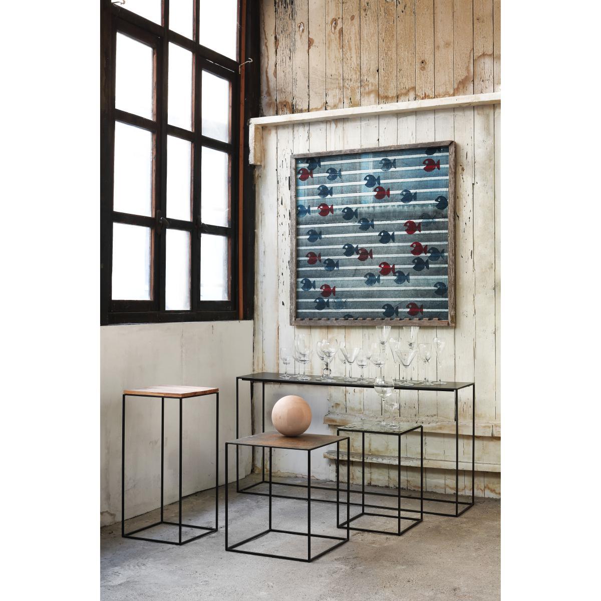 Slim Irony Art Coffee table - Hotted glass - L 41 x H 64 cm by Zeus Black/Metal – image 2