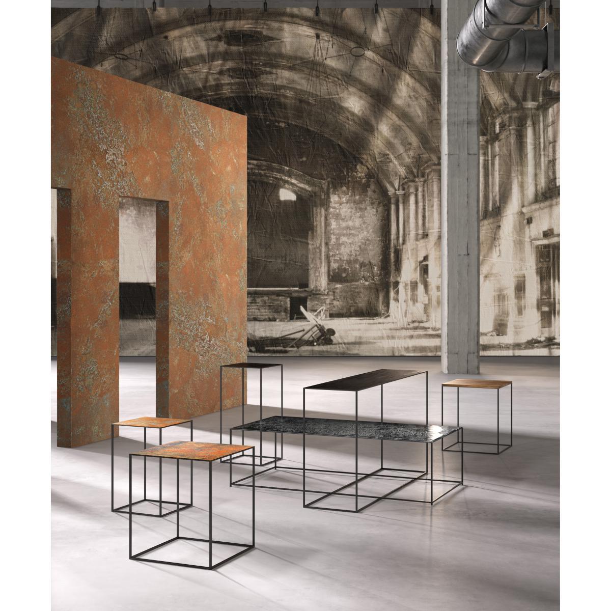 Slim Irony Art Coffee table - Hotted glass - L 41 x H 64 cm by Zeus Black/Metal – image 3