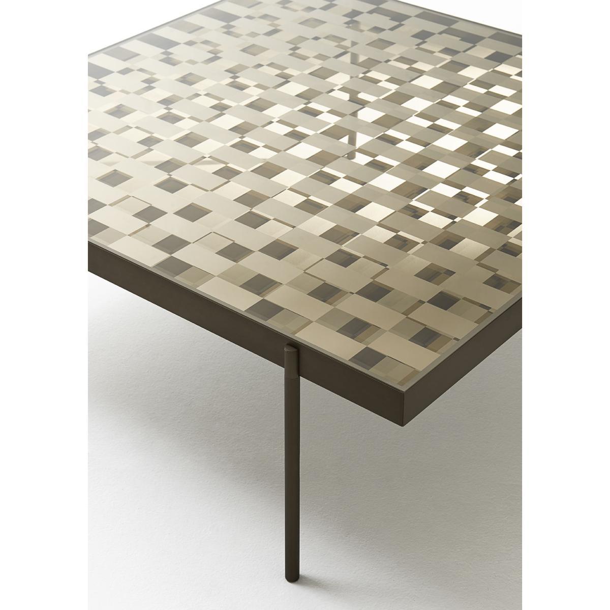 Fragment Coffee table - / Glass with chequered pattern - 104 x 104 cm by Glas Italia Brown – image 2