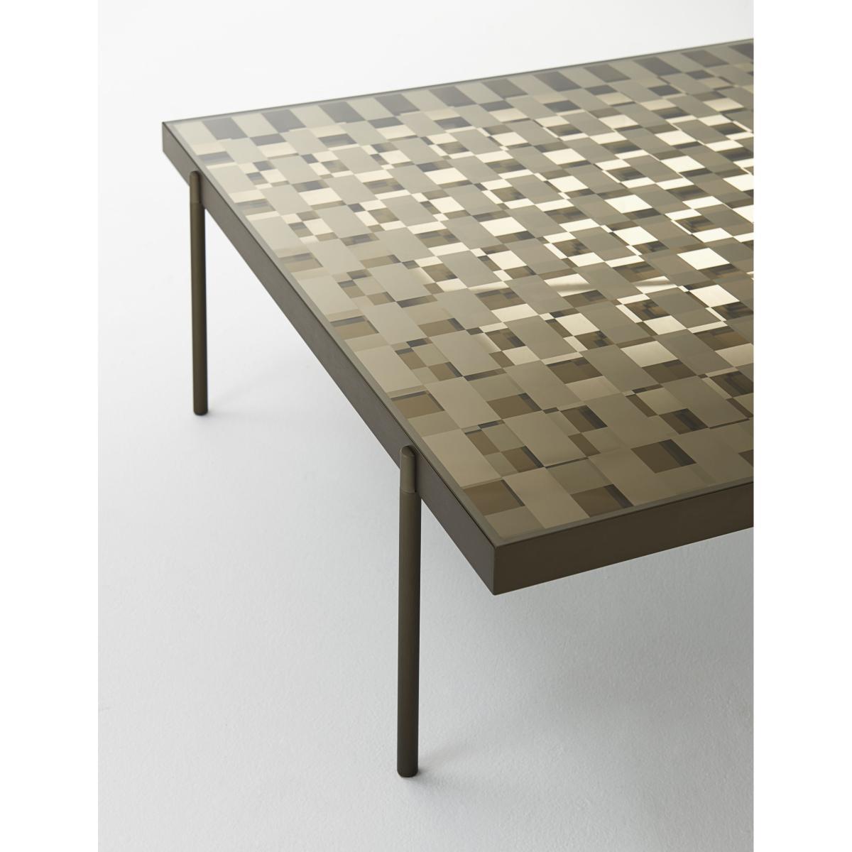 Fragment Coffee table - / Glass with chequered pattern - 104 x 104 cm by Glas Italia Brown – image 3