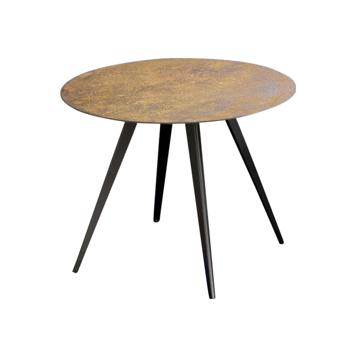 Lara Coffee table - / Rust effect steel - Ø 60 cm by Zeus Yellow/Brown – image 1