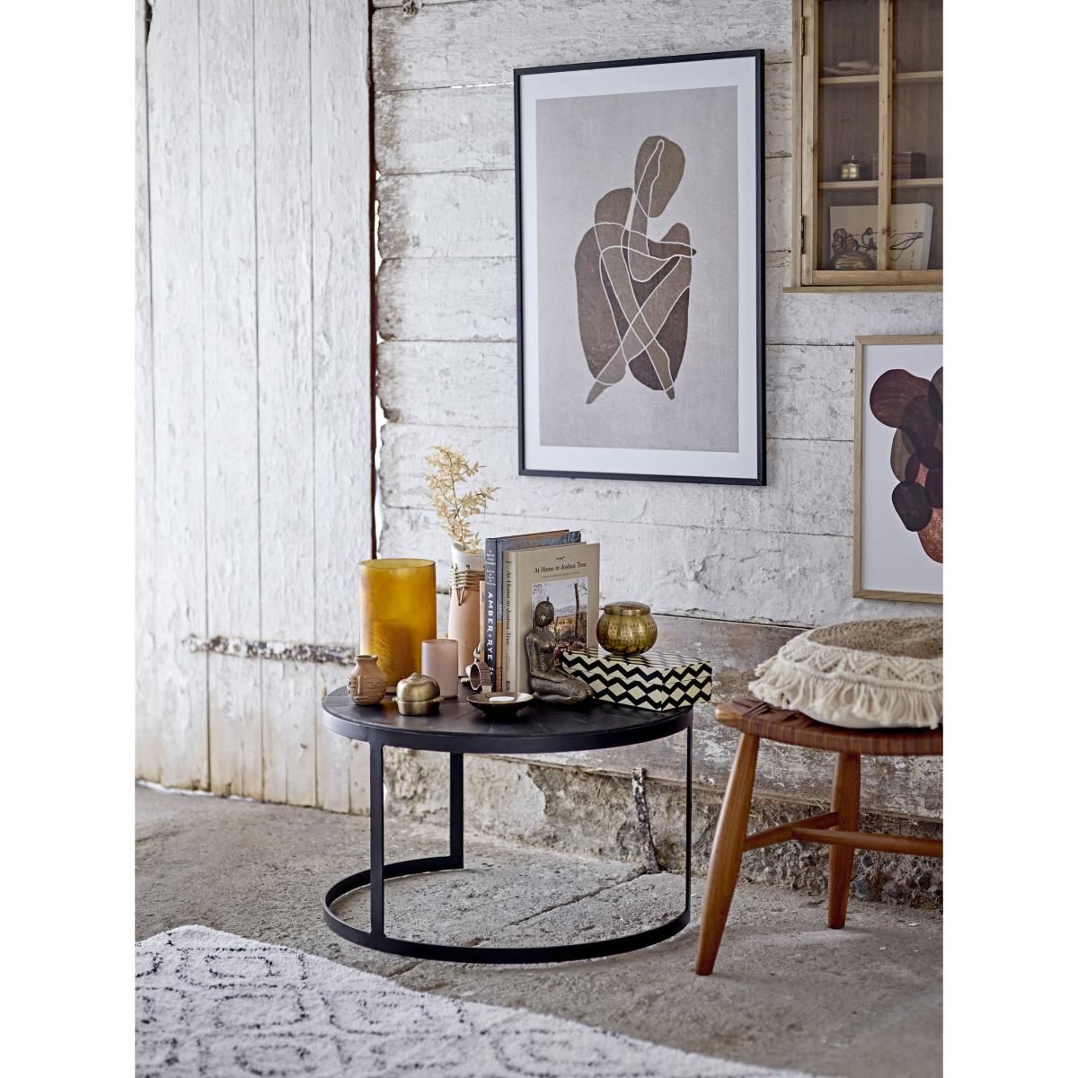 Frei Coffee table - / Mango wood & metal - Ø 60 x H 35 cm by Bloomingville Black – image 2