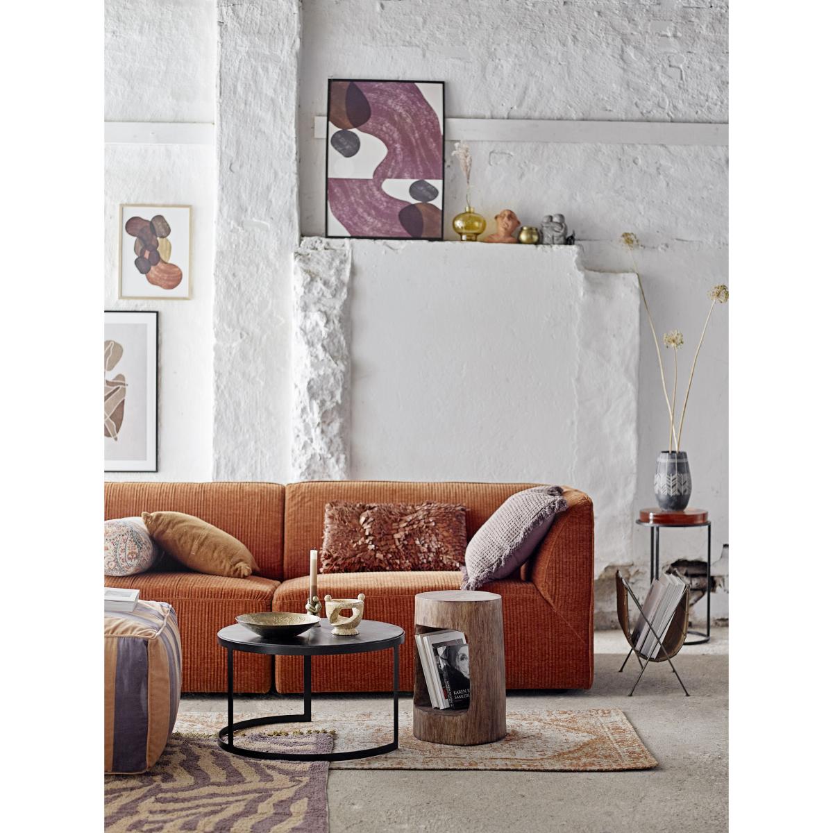 Frei Coffee table - / Mango wood & metal - Ø 60 x H 35 cm by Bloomingville Black – image 3