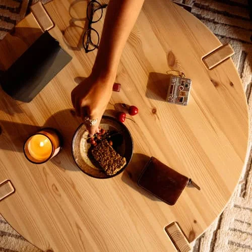Tuck Coffee table natural wood / Low tray - Ø 70 cm - KARUP – image 3