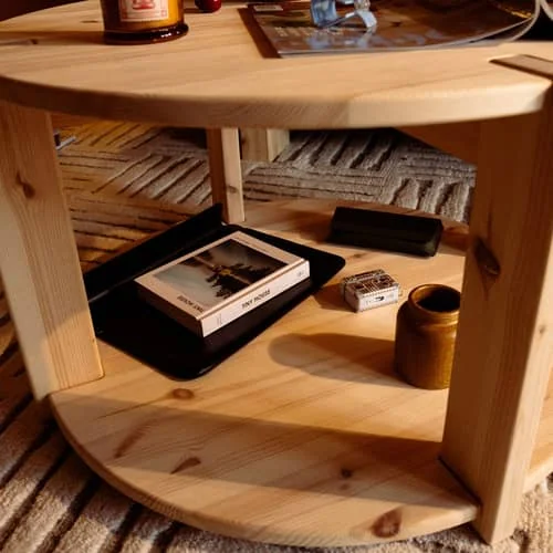 Tuck Coffee table natural wood / Low tray - Ø 70 cm - KARUP – image 4