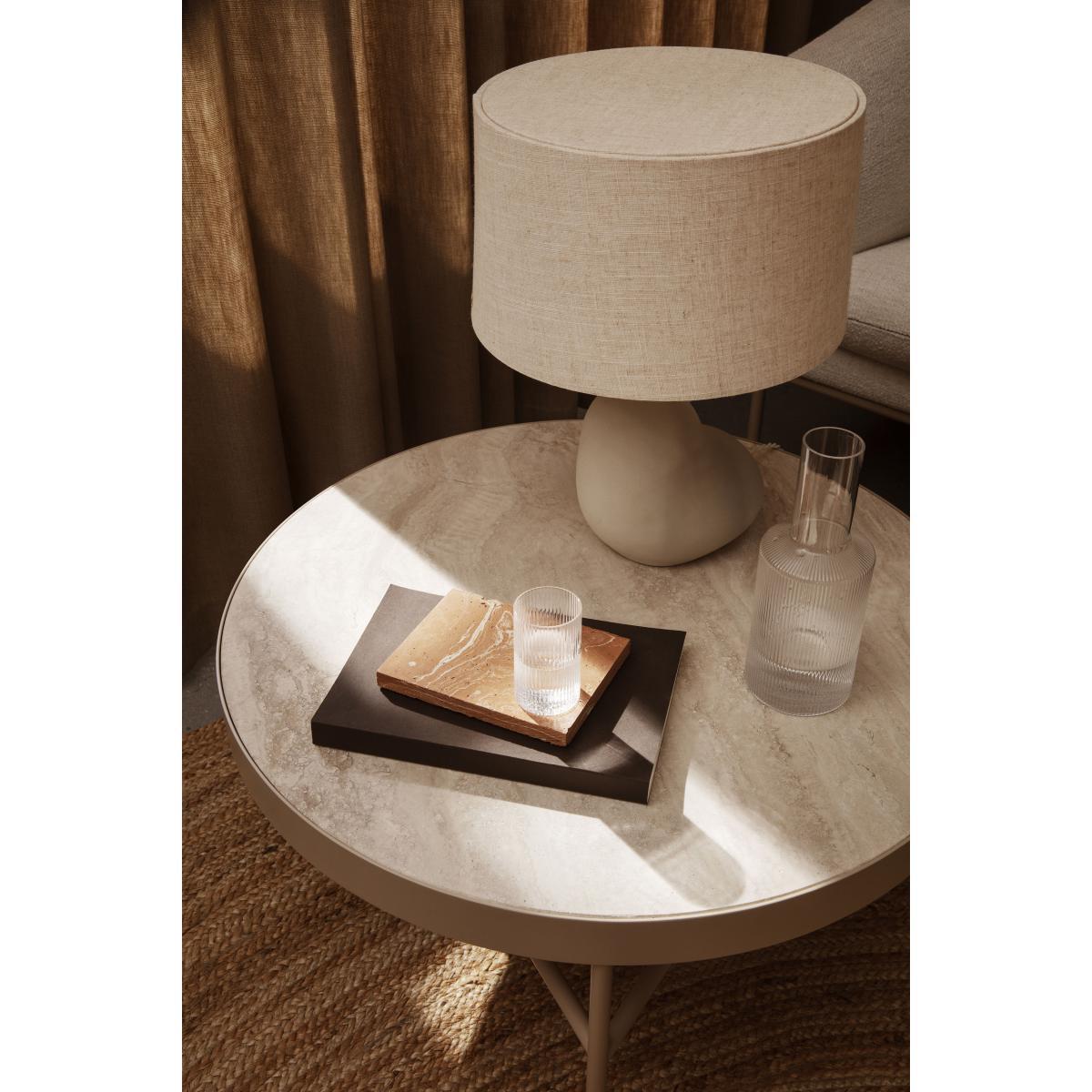 Travertine Coffee table - / Large - Ø 70.5 x H 35 cm by Ferm Living Beige – image 4