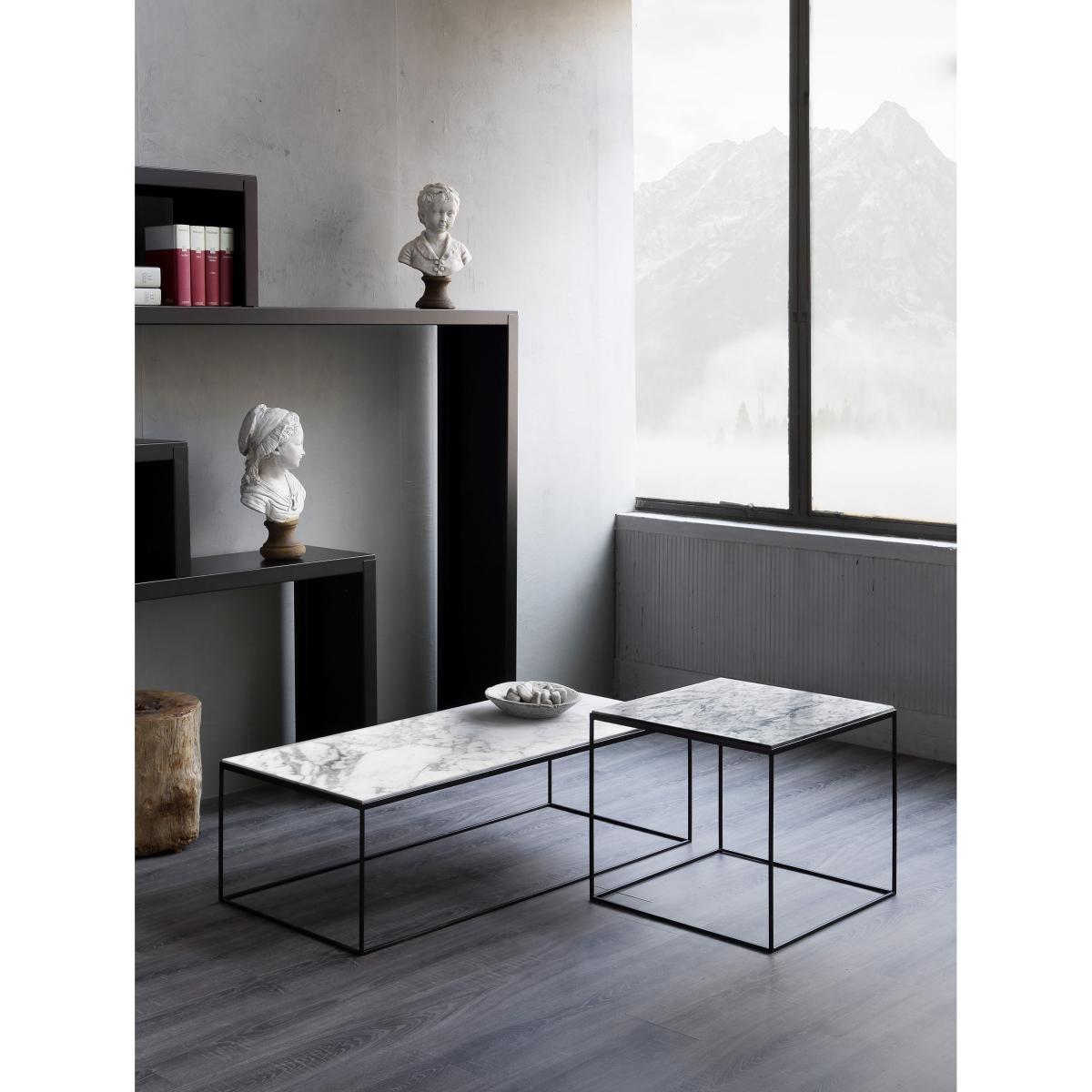 Slim Marbre Coffee table - 54 x 54 x H 48 cm by Zeus White – image 2