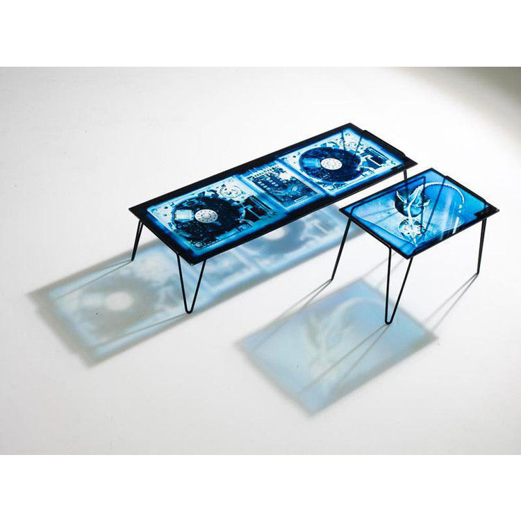 Xradio 2 Disk Coffee table by Diesel with Moroso Blue/Black – image 2