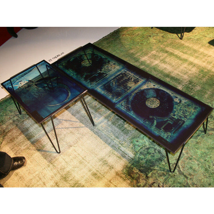 Xradio 2 Disk Coffee table by Diesel with Moroso Blue/Black – image 7