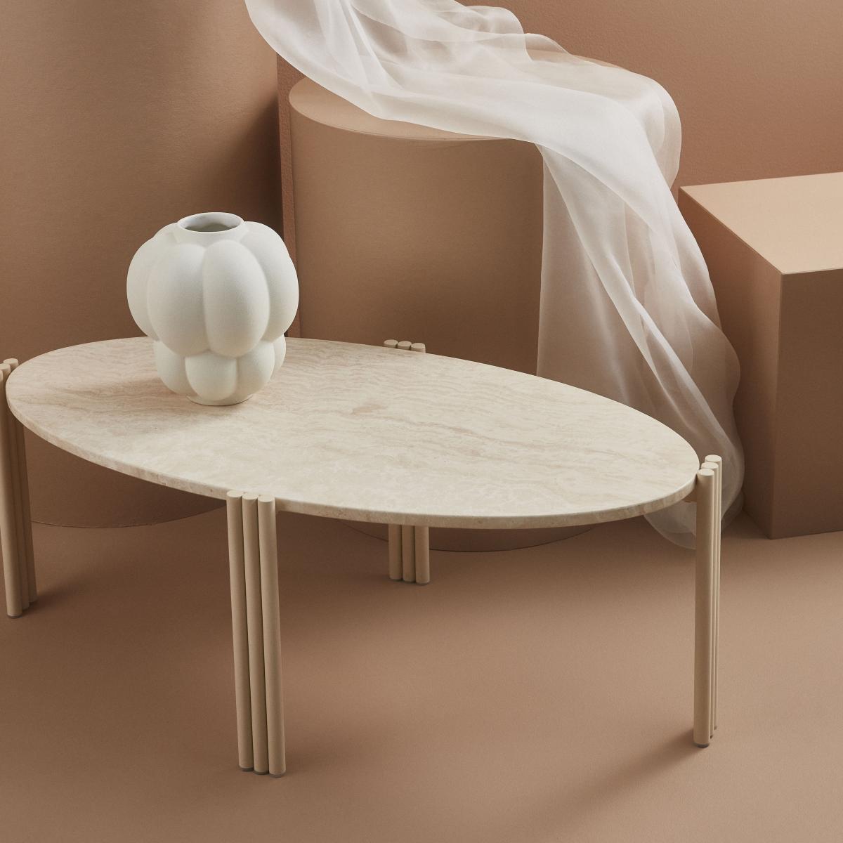 Tribus Coffee table stone beige / Travertine - 92 x 47 x H 35 cm - AYTM – image 4
