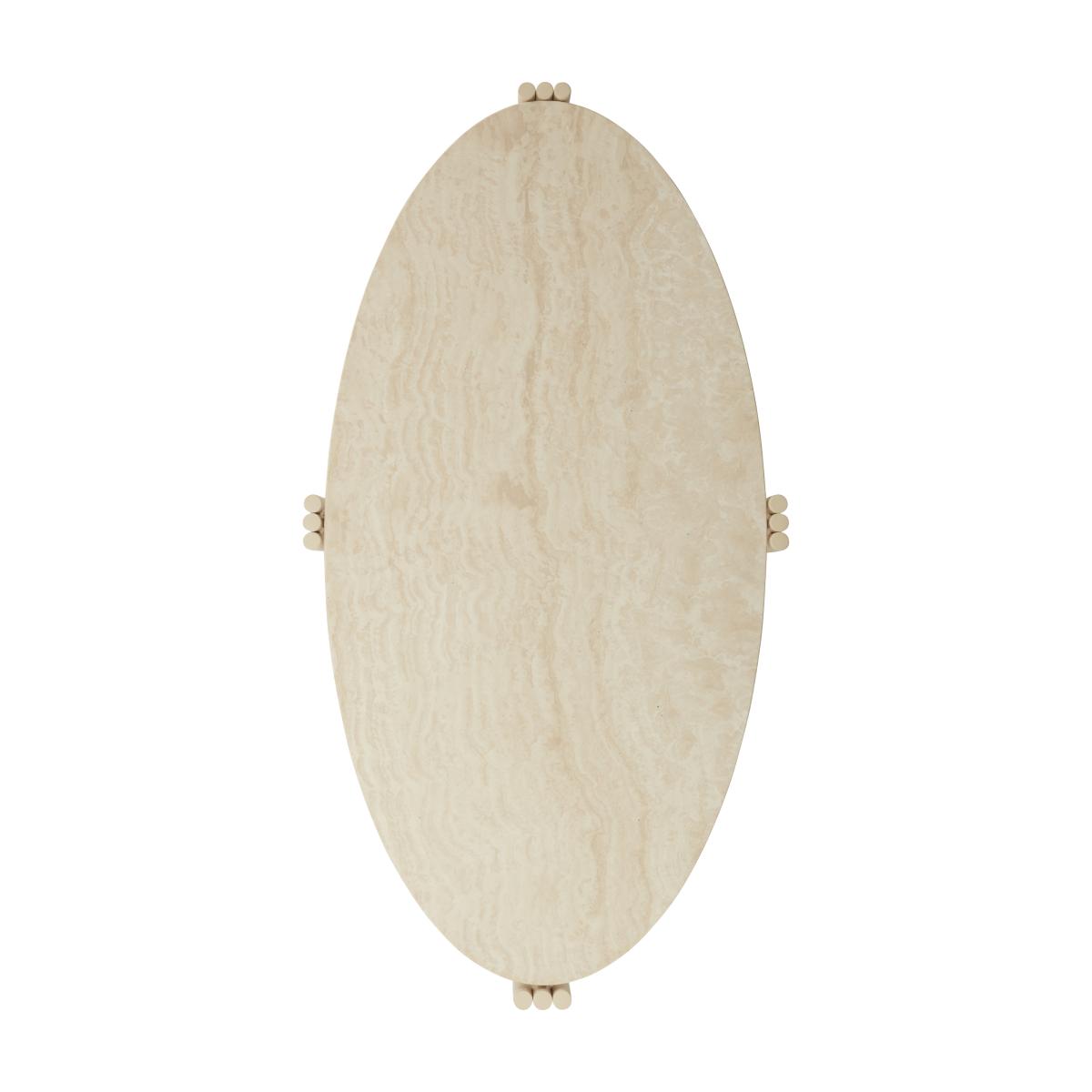 Tribus Coffee table stone beige / Travertine - 92 x 47 x H 35 cm - AYTM – image 5