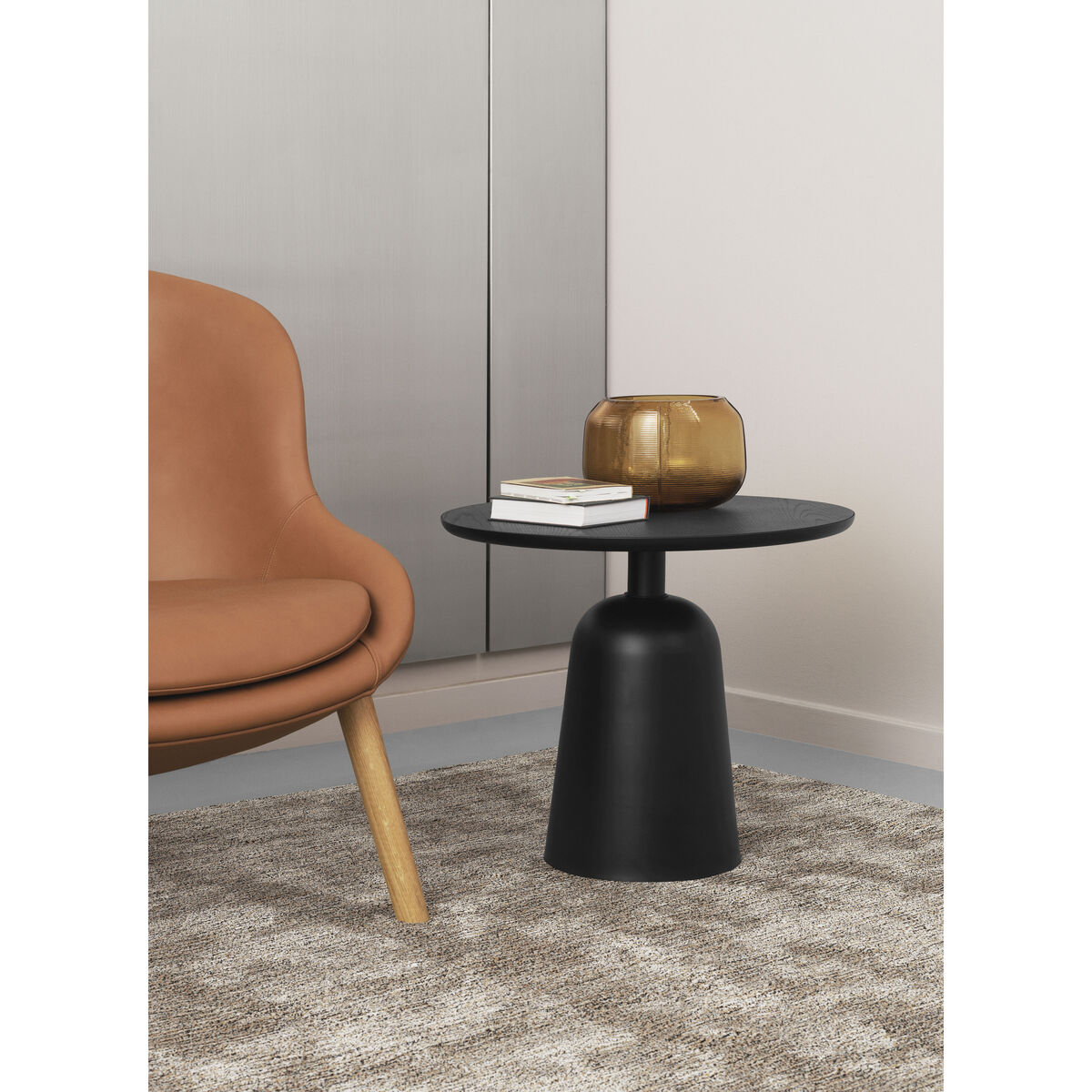 Turn Coffee table - / Height adjustable from 41 to 64 cm / Ø 55 cm by Normann Copenhagen Black – image 7