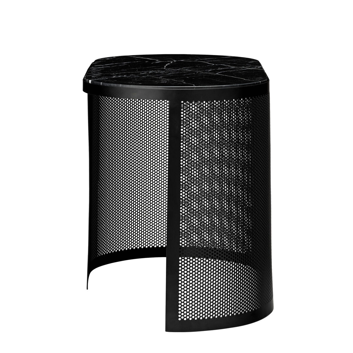 Pausillus Large Coffee table - / Perforated metal & marble by AYTM Black – image 5