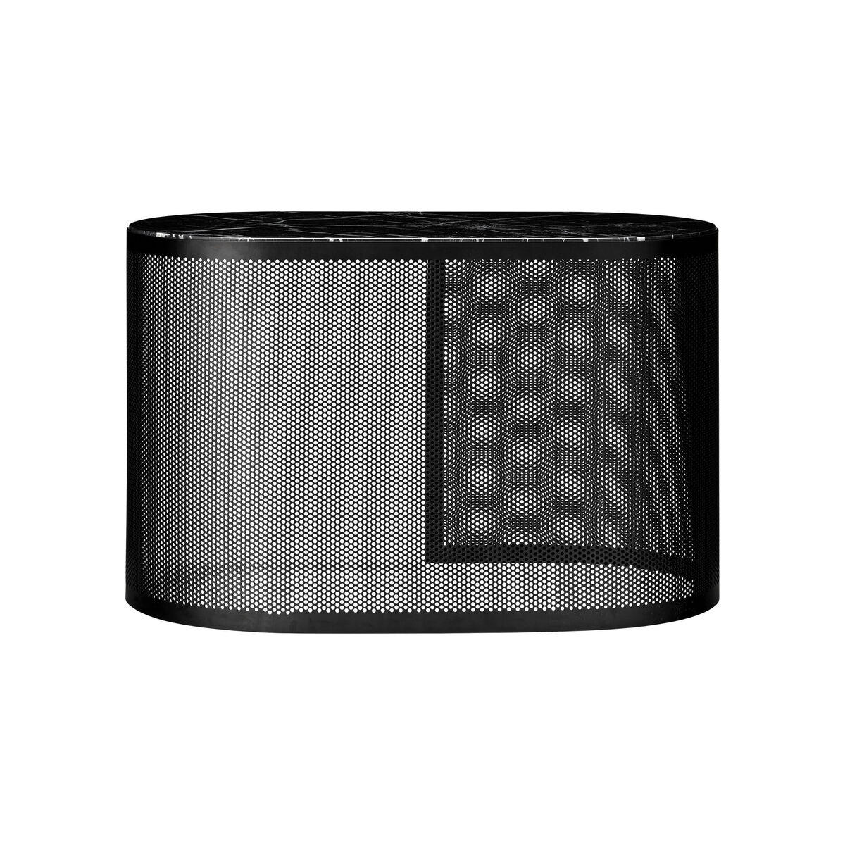 Pausillus Large Coffee table - / Perforated metal & marble by AYTM Black – image 2