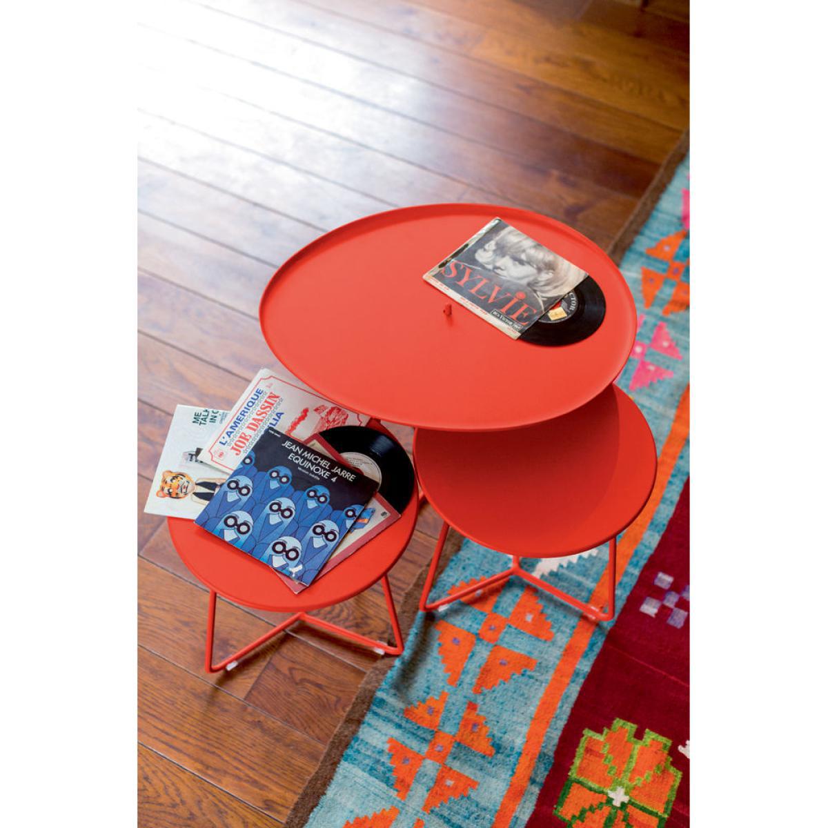 Cocotte Coffee table - / L 55 x H 43.5 cm - Detachable table top by Fermob Red/Brown – image 3