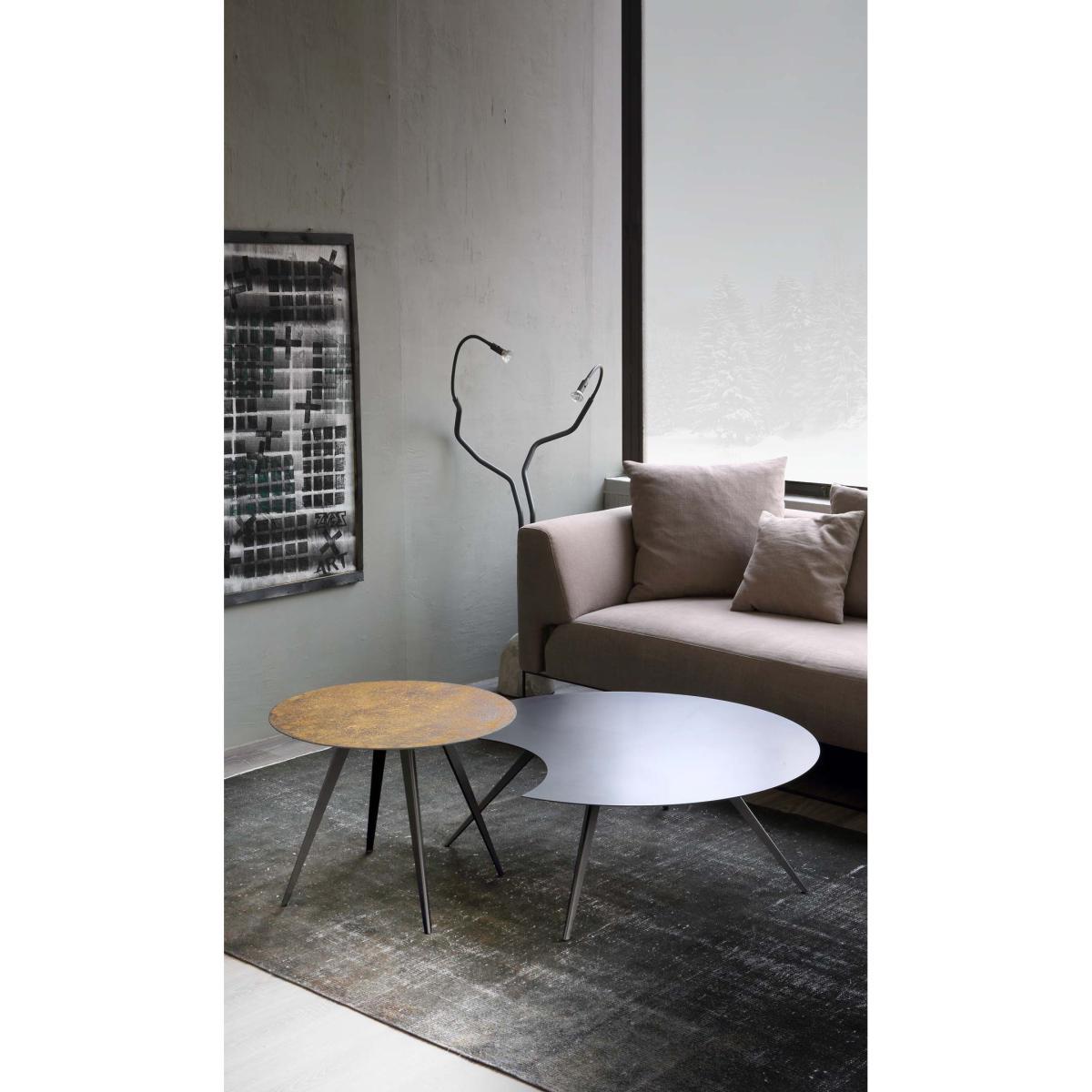Dara Coffee table - / Trimmed - Epoxy painted steel - Ø 100 cm by Zeus Black – image 2
